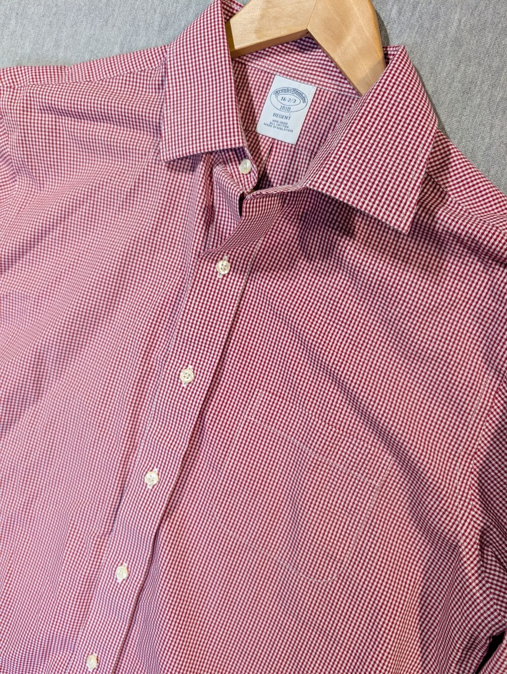 Brooks Brothers Classic Men's Red Checked Button-Down Shirt